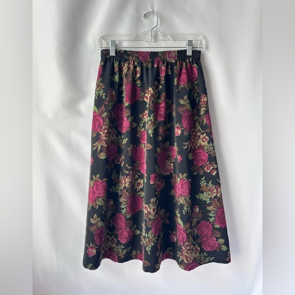 BonWorth Dresses & Skirts - BonWorth Floral Black and Pink Women's Maxi Skirt